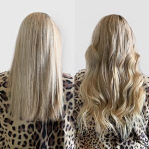 blonde hand tied wefted hair extensions
