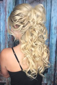 half updo with tape in extensions VA Beach