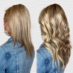 add highlights with hair extensions hair color VA beach