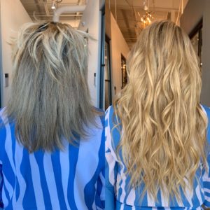 highlights with hair color and hair extensions