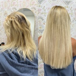 weft extensions before after Kristen 2