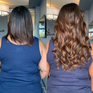 brunette with Great Lengths fusions