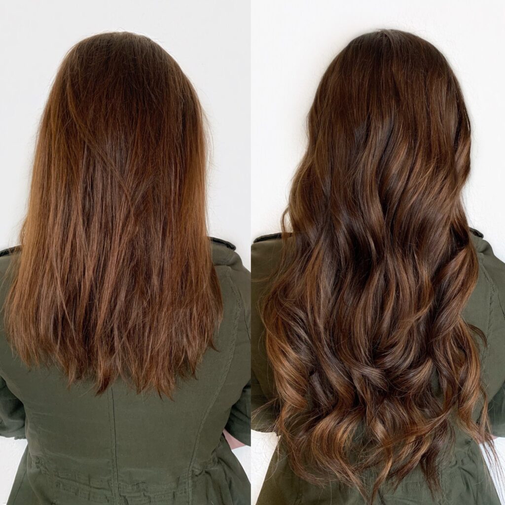 hand tied weft extensions Caitlin E VA Beach