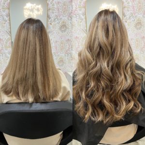 weft extensions before after Kristen 4