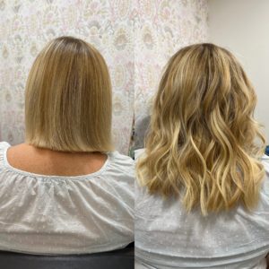 weft extensions before after Kristen 5