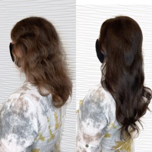 clip in halo hair extensions before and after caitlin essing 2