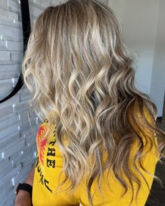 blonde foil highlights by emily siren stylist VA beach