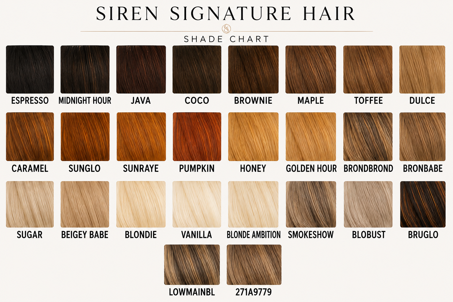 siren signature extensions shade chart 3 siren signature extensions shade chart 3