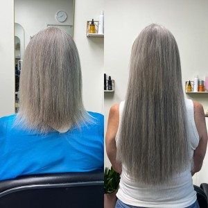 before-after-short-fusion-extensions-salt-and-pepper-color-siren-stylist
