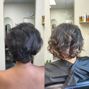 before-after-short-hair-extensions-fusions-wavy-texture-siren-stylist