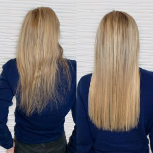 hand-tied-weft-extensions-blonde-hair-VA-Beach-Siren-Stylist